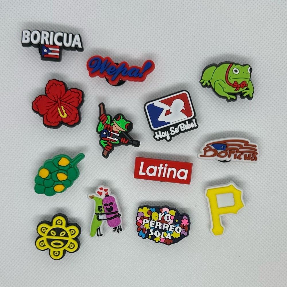 Puerto Rico Boricua Latino Shoe Charms –Cultural Theme–Set #3–13-Piece Set-NWOT